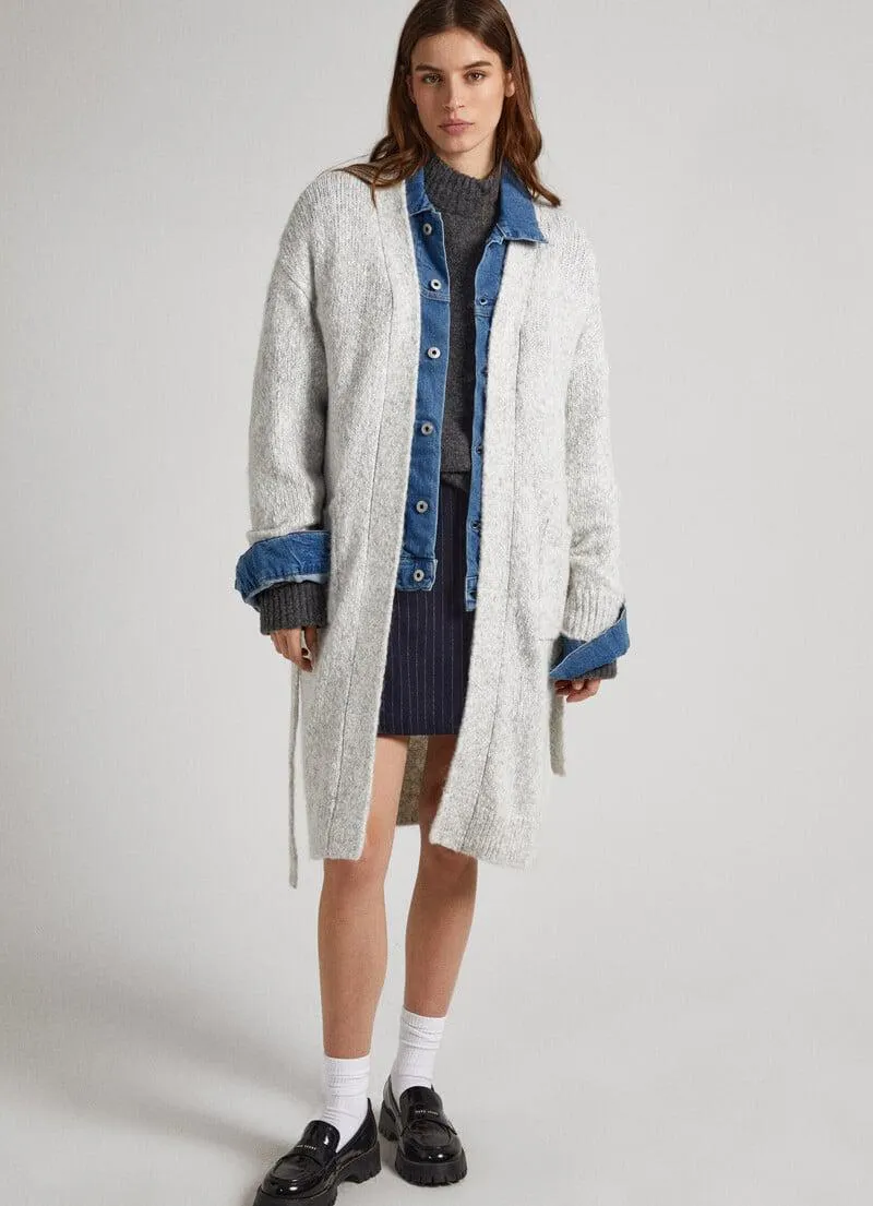 CÁRDIGAN LARGO CINTURÓN