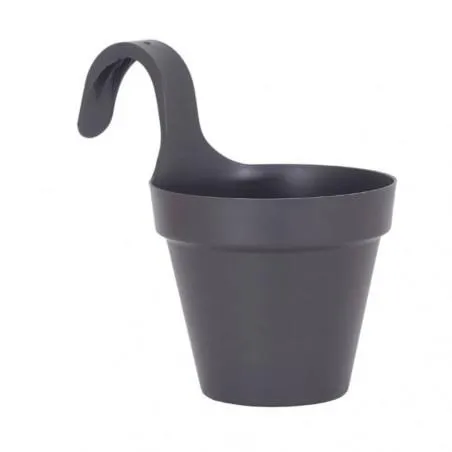 MACETA CAPRI BALCÓN ANTRACITA 20CM