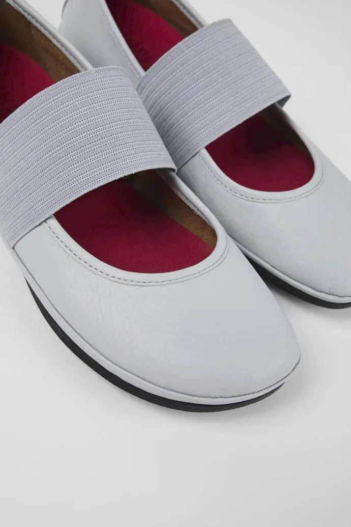 Right Merceditas de piel grises para mujer