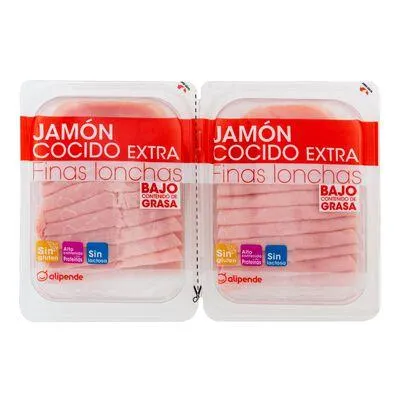 Jamón cocido en lonchas Alipende pack 2x200gr