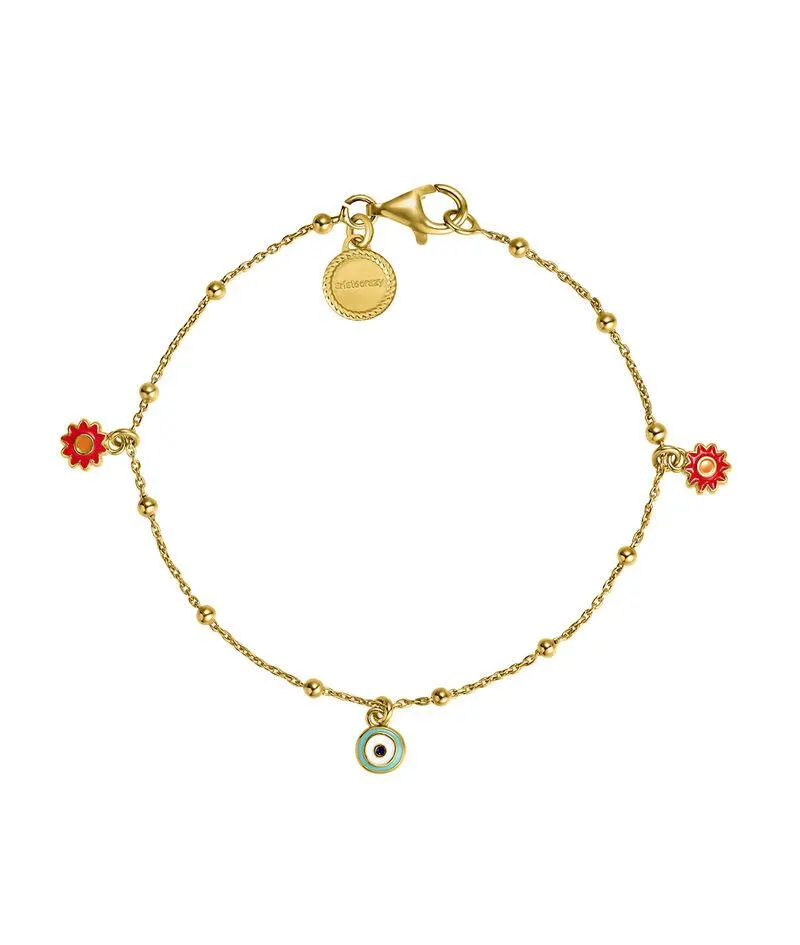 18kt gold-plated silver bracelet with multicolor enamel from the RUSH Collection.