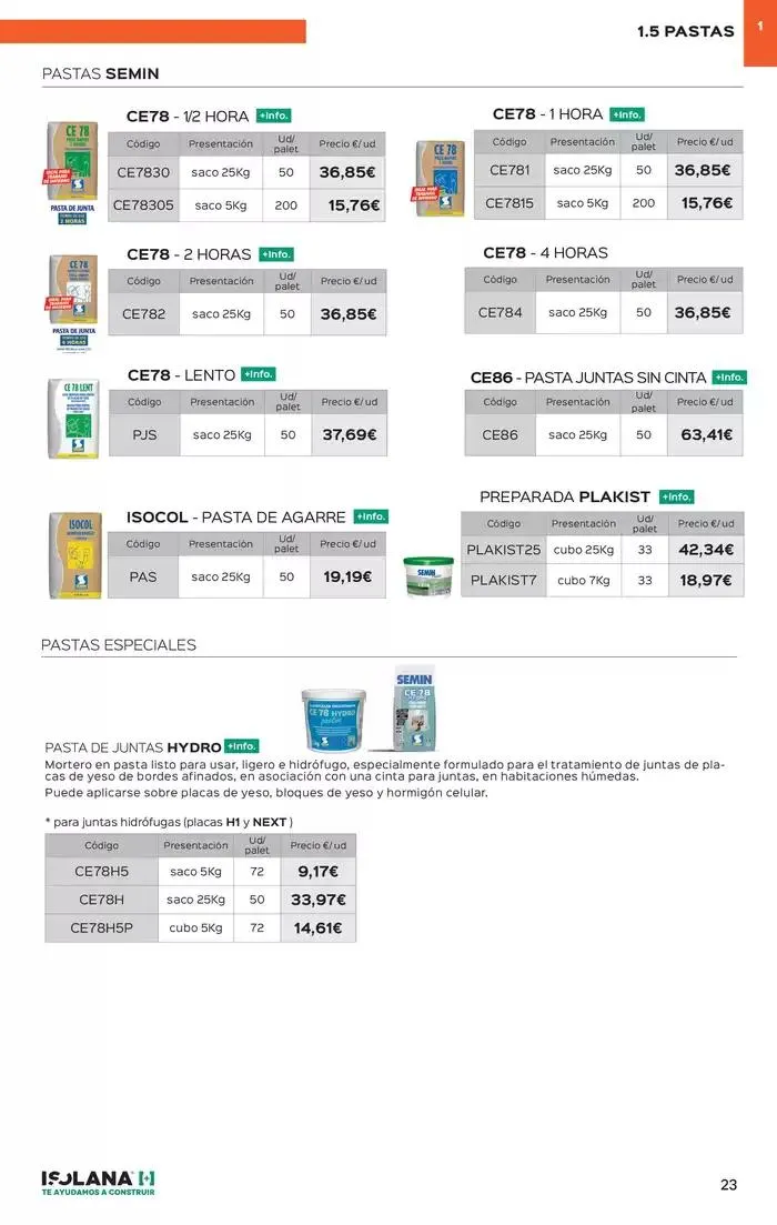 Catálogo de PLACA DE YESO LAMINADO – TARIFA ISOLANA 31 de marzo al 31 de marzo 2025 - Página 18