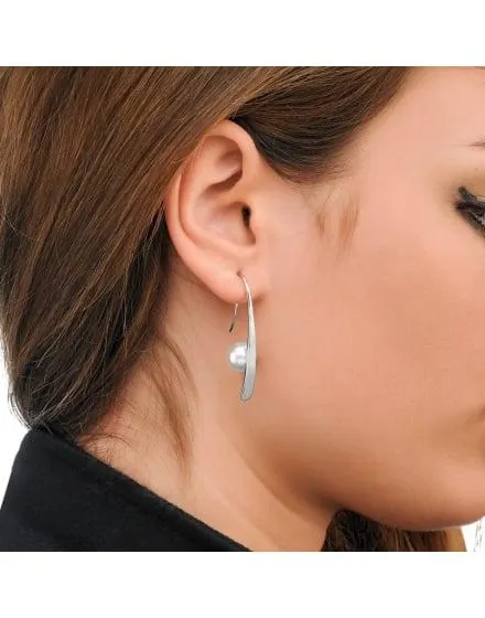 Pendientes Planet plata con perla blanca 10mm