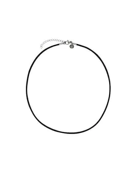 Choker de seda negro 40 cm con broche en plata