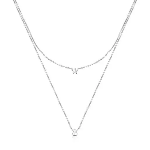 Pack de Collares oso-estrella de plata Mini Icons