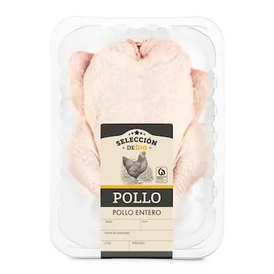 Pollo entero limpio Selección de Dia bandeja 1.9 Kg aprox.