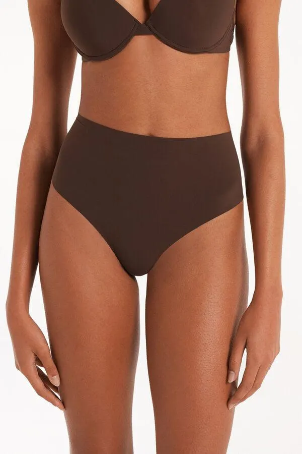 Braguita Brasileña de Talle Alto de Microfibra Reciclada Sin Rematar