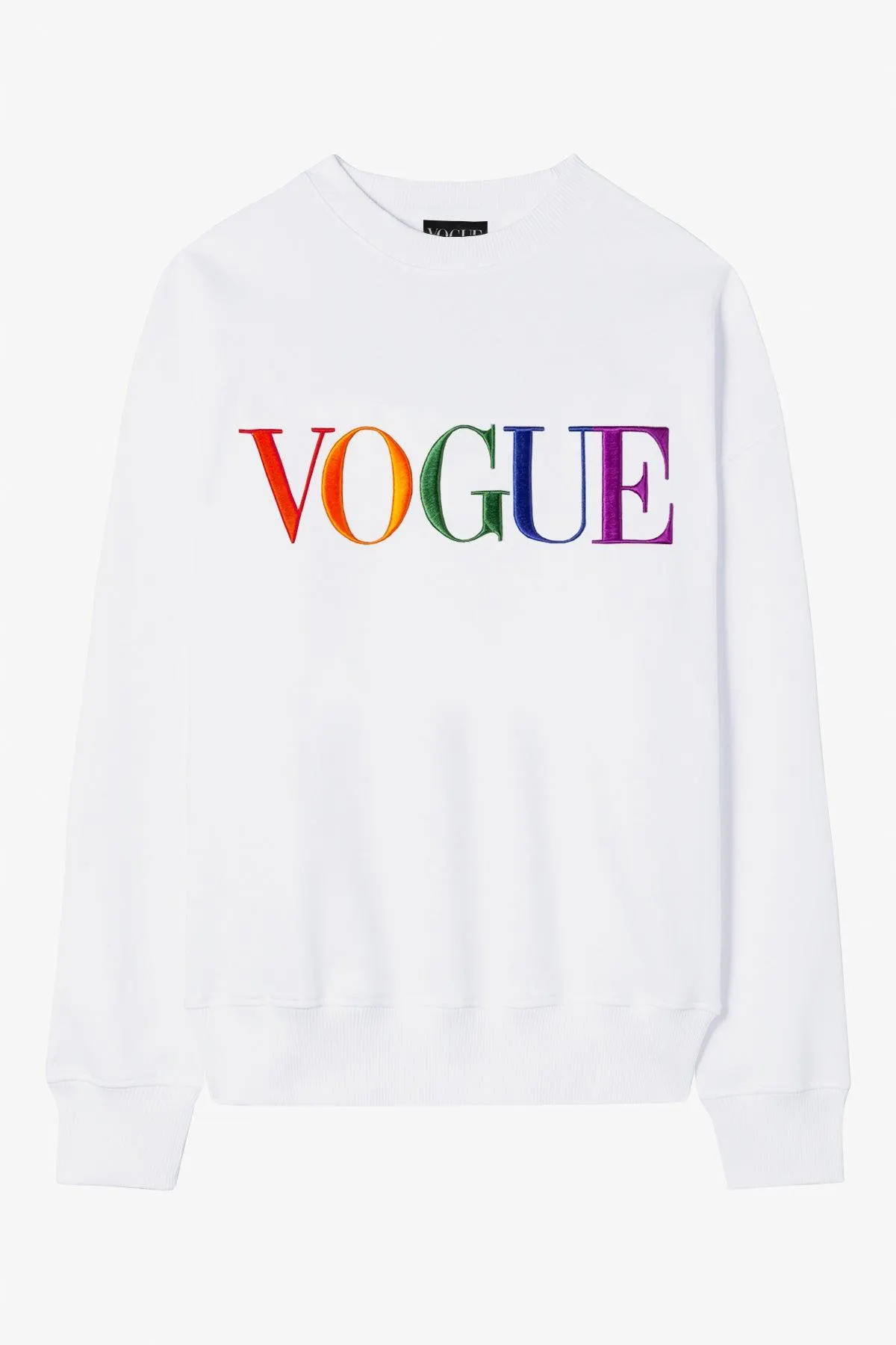 Sudadera VOGUE Blanca con logo rainbow