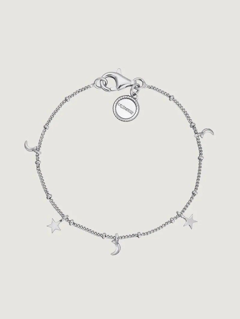 Pulsera de plata 925 con lunas y estrellas