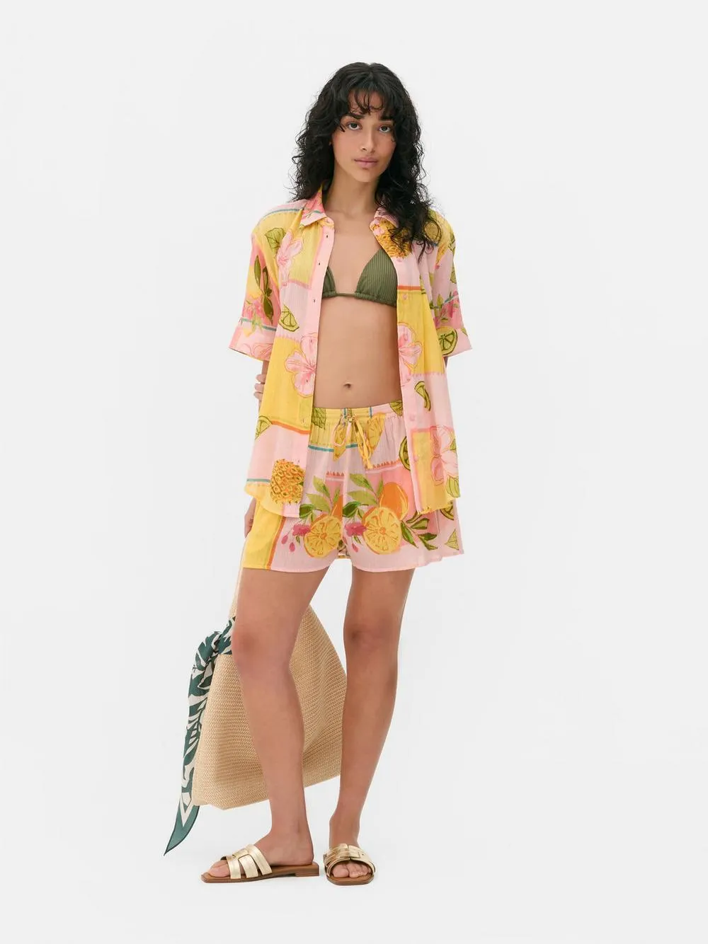 Camicia con stampa stile resort