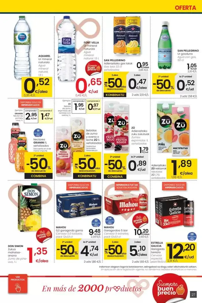 Catálogo de 2000 produktu baino gehiago, BETI PREZIO ONEAN HIPERMERKATUAK EROSKI 13 de febrero al 25 de febrero 2025 - Página 27