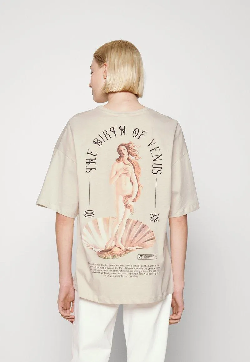 LIZ VENUS BACK PRINT - Camiseta estampada - beige