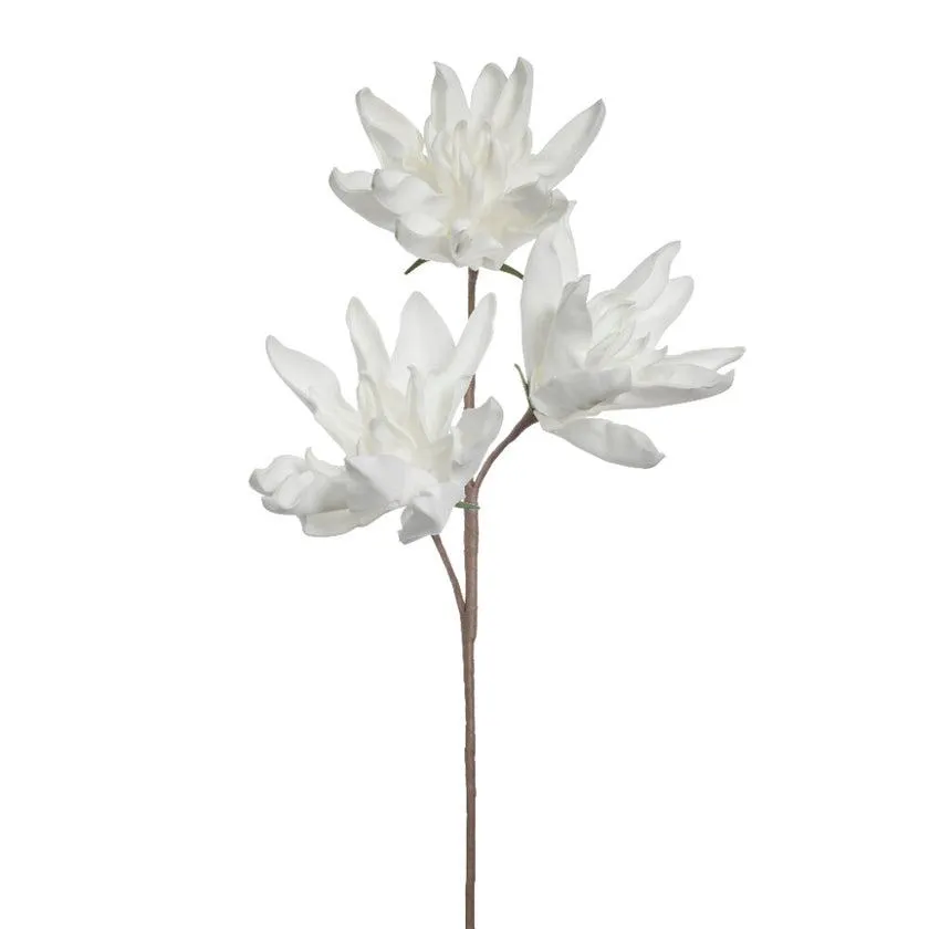 Happia foam flowers white H17 cm