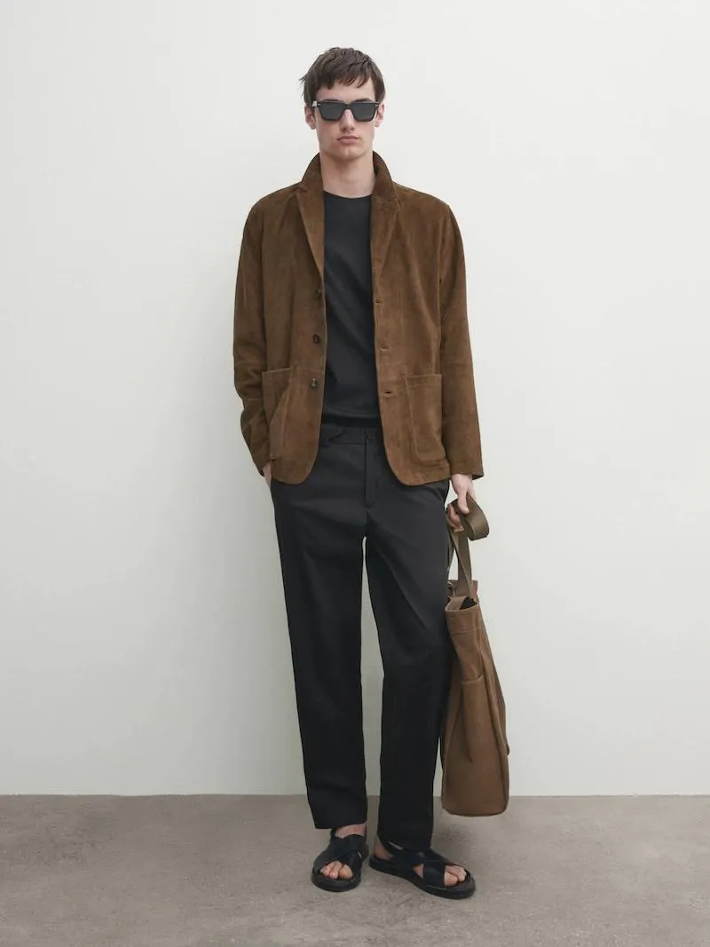 Chaqueta ante botones