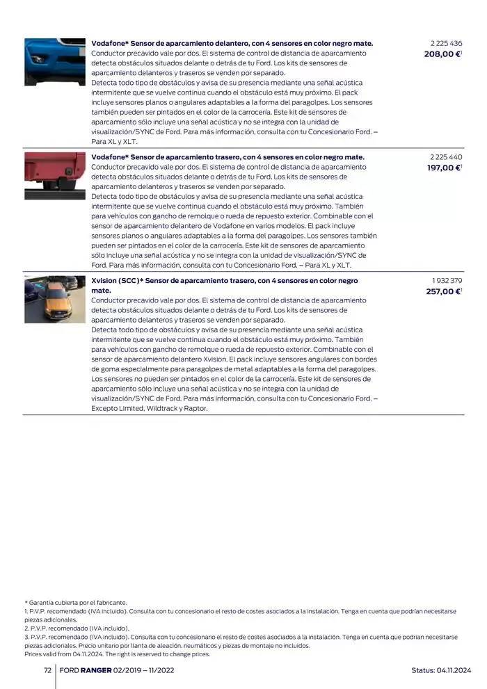 Catálogo de Ford de accesorios Ford Ranger 13 de noviembre al 13 de noviembre 2025 - Página 72