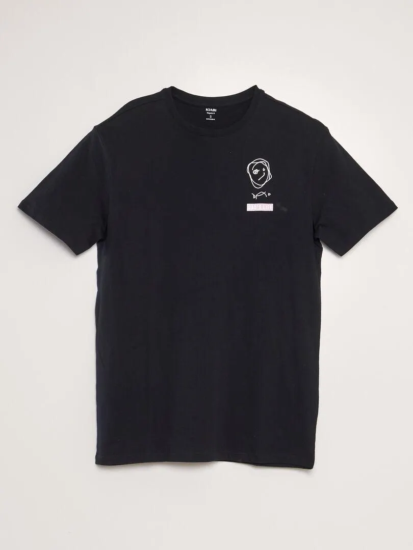Camiseta estampada 'Día del Padre' - NEGRO