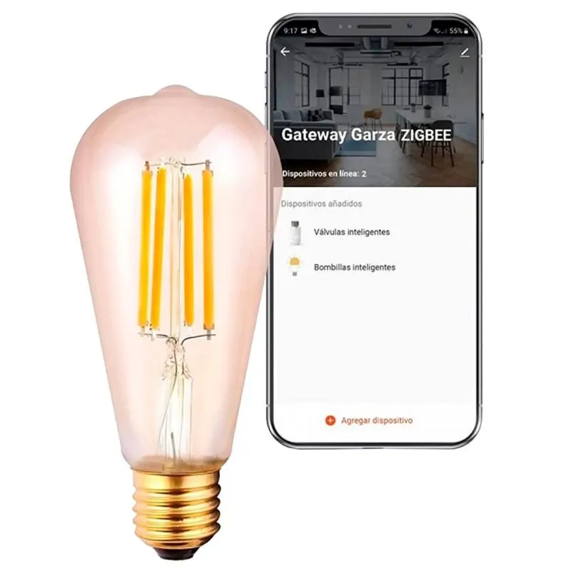 BOMBILLA LED GARZA AMTZB ST64 FILAMB E27 401309A 7W