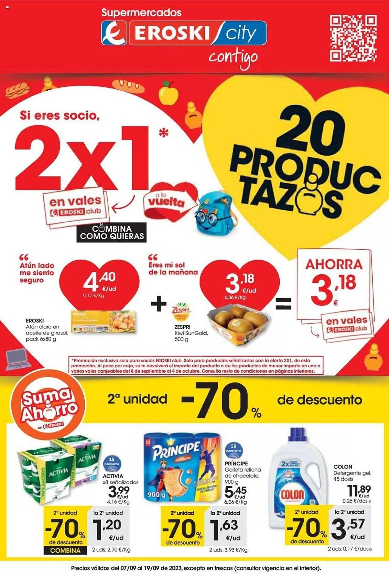 Catálogo de Folleto Eroski 7 de septiembre al 19 de septiembre 2023 - Página 1