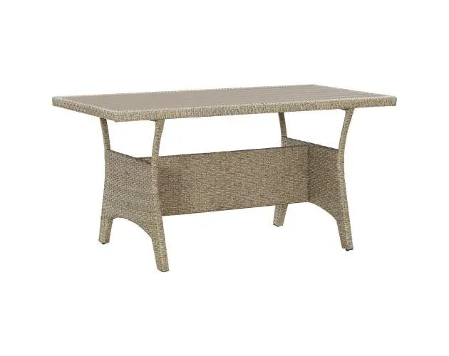 vidaXL mesa de jardín de ratán sintético gris 120x70x66 cm