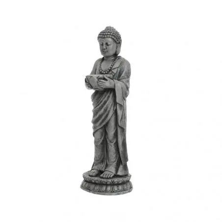 FIGURA BUDA CON CUENCO GRIS 28X28X84.50CM