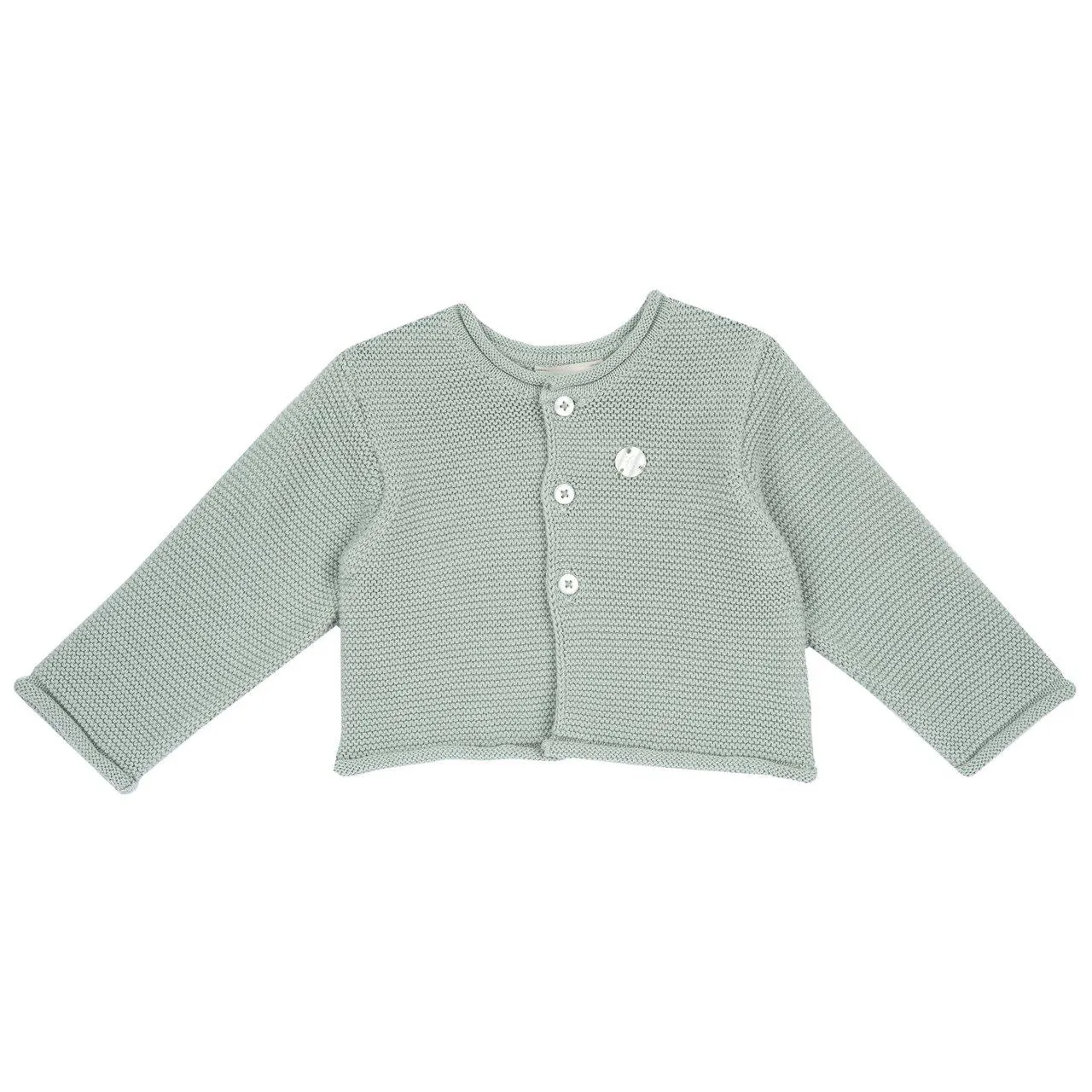 Jersey de punto verde con botones