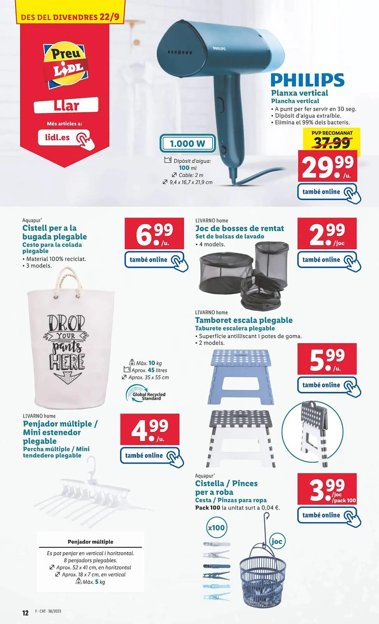 Catálogo de Folleto Lidl 18 de septiembre al 25 de septiembre 2023 - Página 12