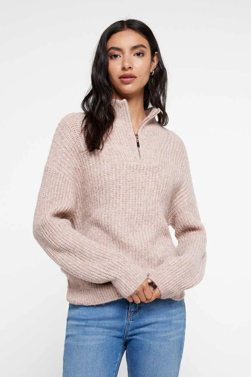 Jersey cuello alto cremallera