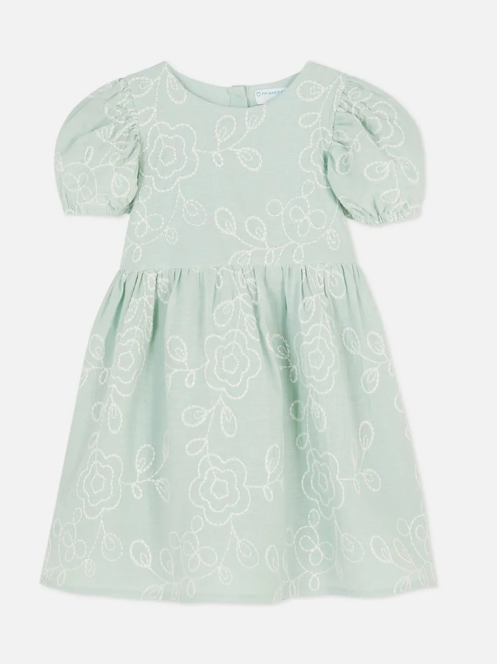 1,5-8 años | Vestido de mangas abombadas con flores
