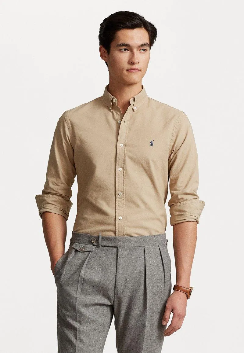 SLIM FIT GARMENT-DYED OXFORD SHIRT - Camisa