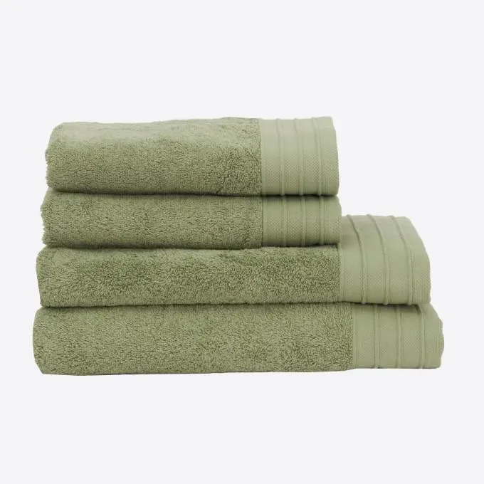 Set 4 Toallas Algodón Cardado - Basic LMQ Alga