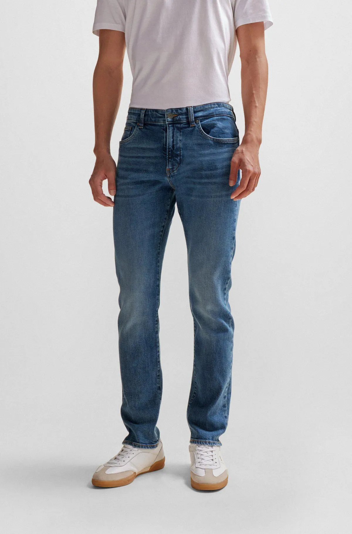 Vaqueros slim fit de cómodo denim elástico azul