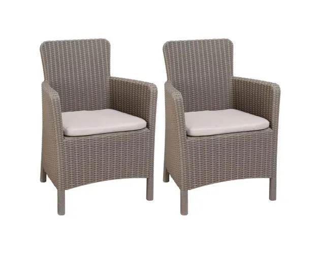 Allibert silla de comedor de jardín 2 uds trenton capuchino