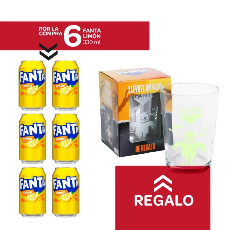 refresco limón pack-6 + vaso halloween