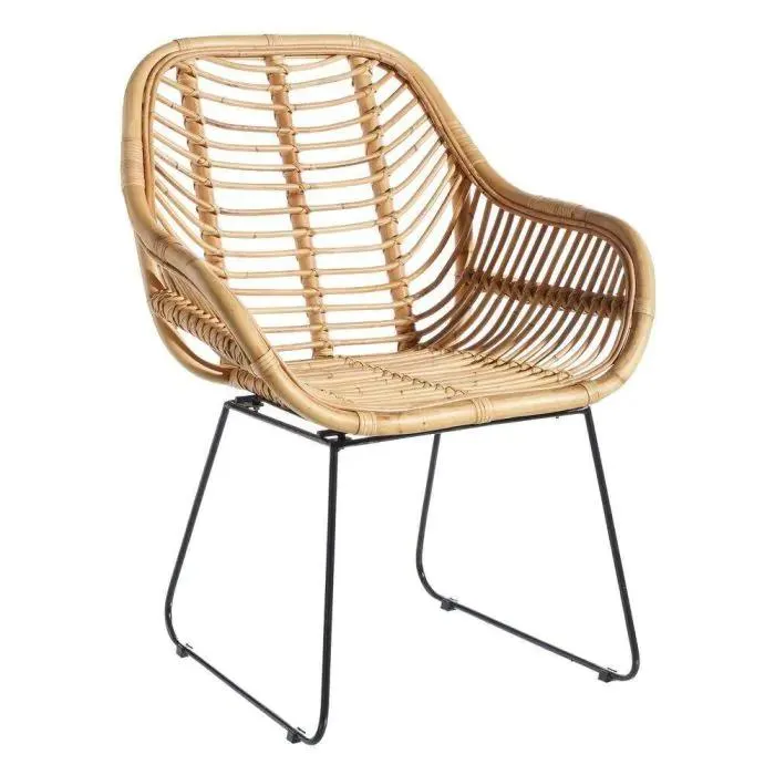 Silla con brazos natural ratán 121183