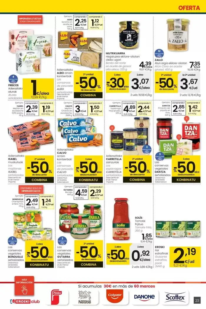 Catálogo de 2000 produktu baino gehiago, BETI PREZIO ONEAN HIPERMERKATUAK EROSKI 13 de febrero al 25 de febrero 2025 - Página 23