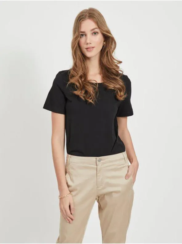 Top manga corta y cuello redondo