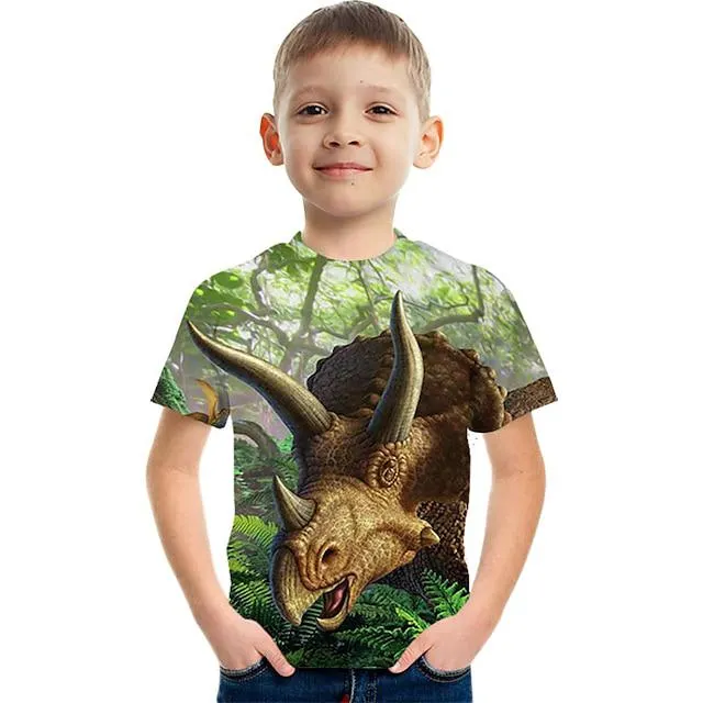 Camiseta de manga corta con estampado de letras a la moda, camisetas coloridas con estampado 3d a la moda para niños y niñas