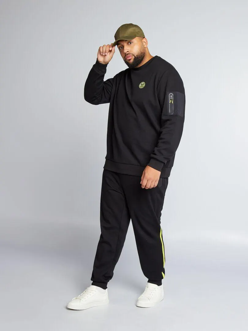 Joggers in maglia piqué - nero