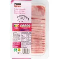 Paleta cocida lonchas finas EROSKI basic, bandeja 250 g