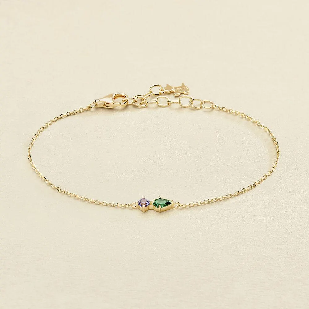 Pulsera de cadena ASTRE - Verde / Dorado