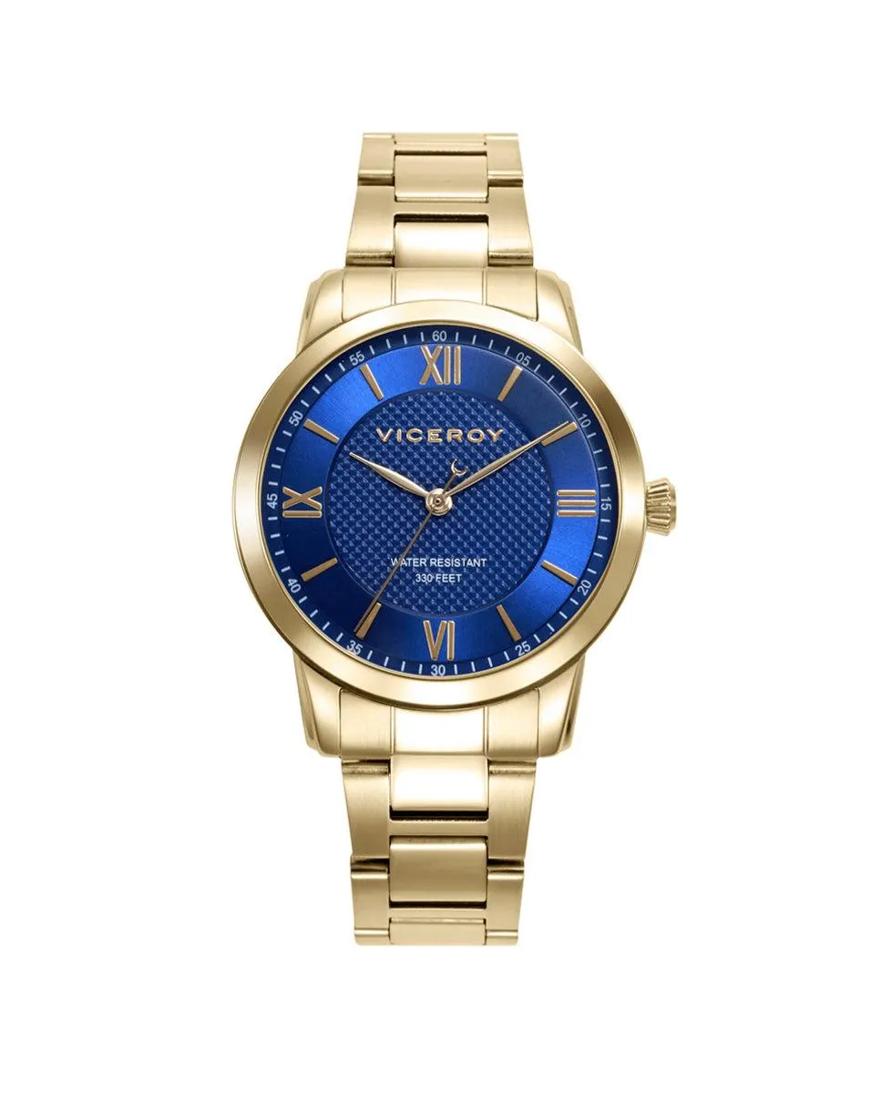 Reloj Acero Ip Dorado Brazalete Sra Va