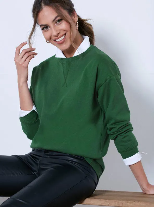 Sudadera manga larga de felpa perchada