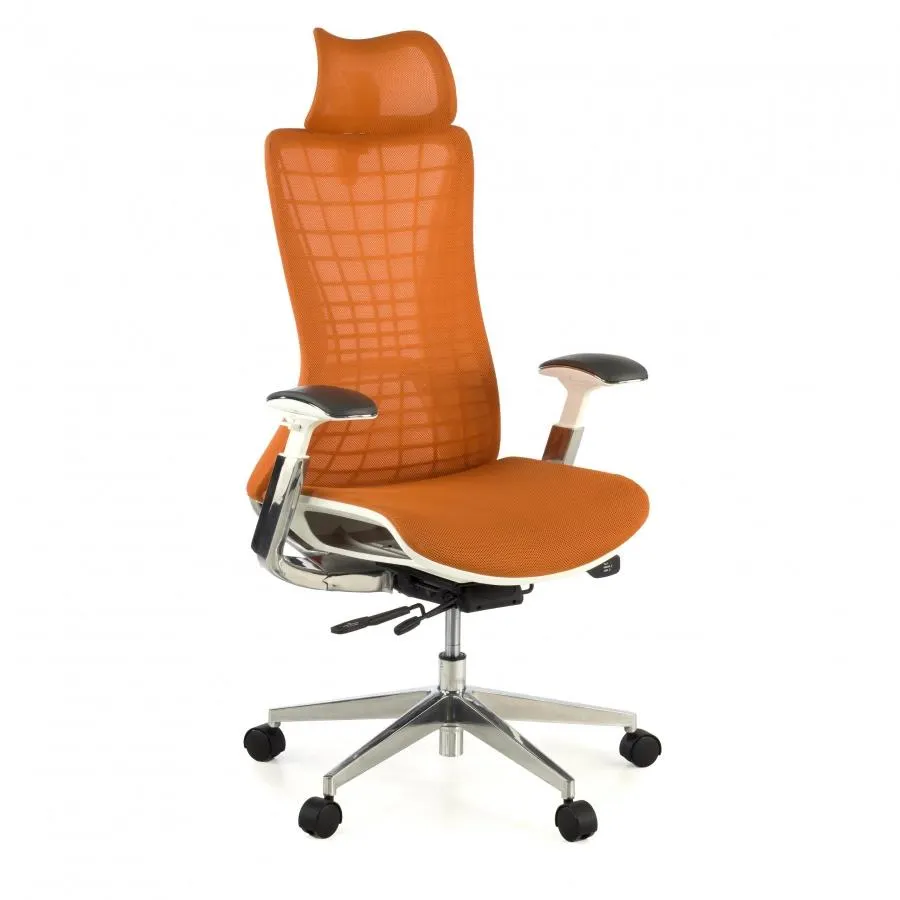 Silla Ergonómica Profesional Miller, brazos 3D, red - Naranja
