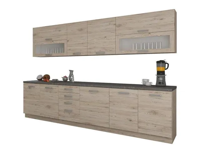Conjunto de cocina Tucson 159, 260x52cm, Aglomerado laminado