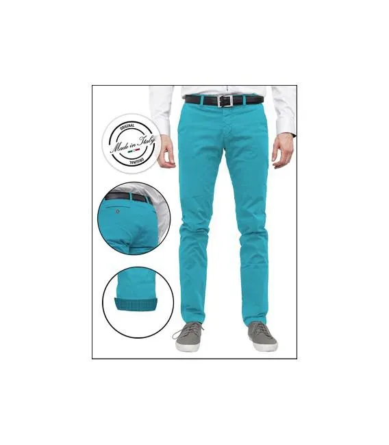 Pantalones Hombre Chinos Algodon Gabardina Liso Turque