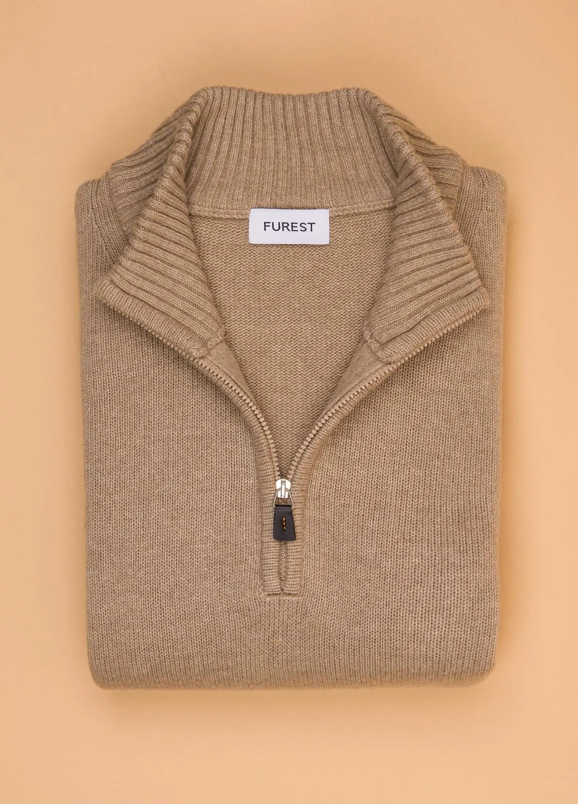Jersey FUREST COLECCIÓN cuello zip color beige