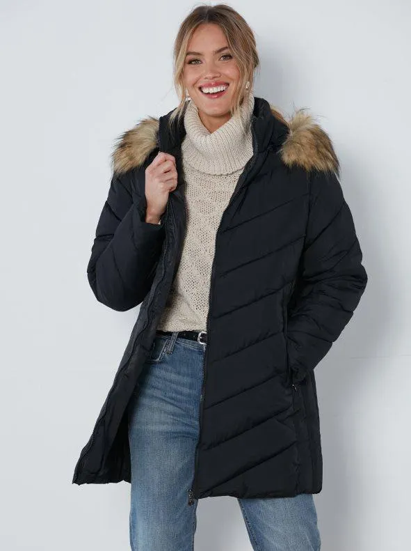 Abrigo acolchado con capucha desmontable