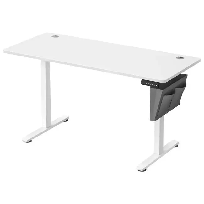 Escritorio eléctrico regulable en altura con 4 alturas de memoria, ideal para oficina en casa o estudio, 60x140x72-120 cm, blanco nube