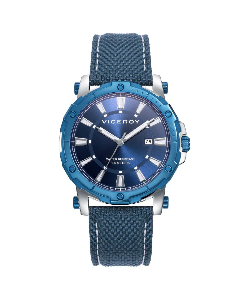 Reloj de hombre Heat con caja de acero y correa de Nylon azul