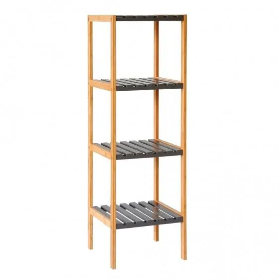 ESTANTERIA 4 BALDAS BAMBU GRIS